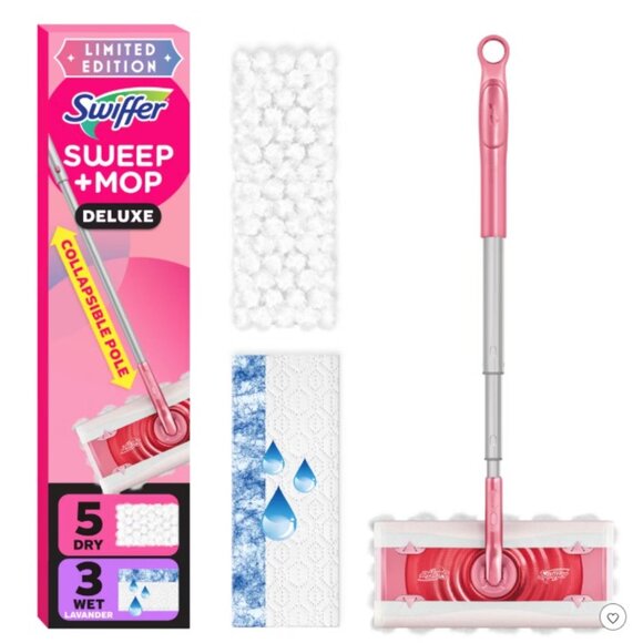 Wicked PINK Swiffer Unscented Sweep + Mop Deluxe Floor Cleaners SHIPS FAST - Picture 1 of 9